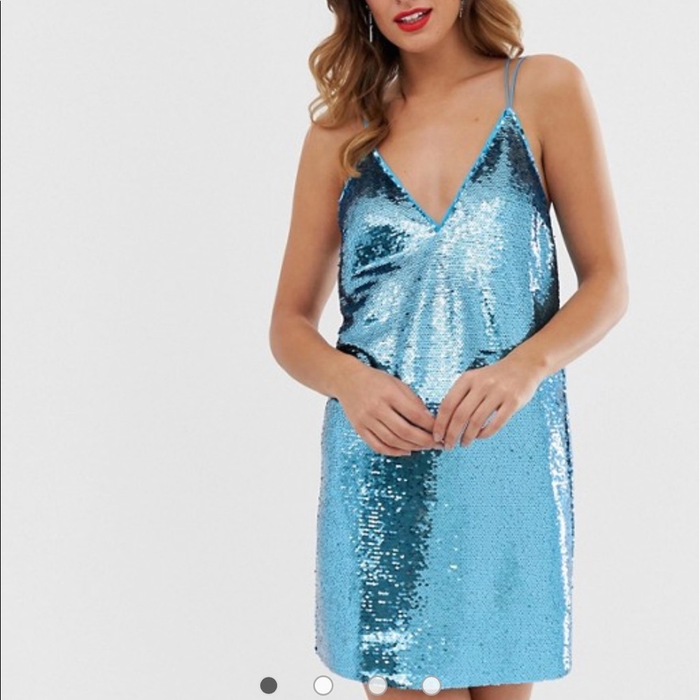 Blue Sequin ASOS party dress